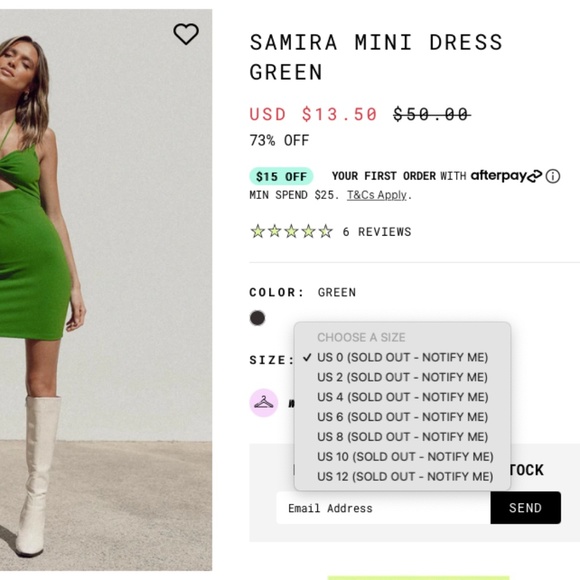 Princess Polly Samira Mini Dress Green NWT - Picture 5 of 8